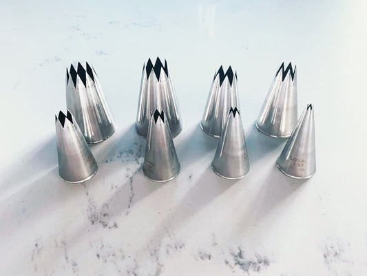 Pastry Piping Nozzles - Set of 8 STAR